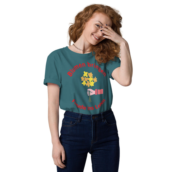 Blumen bringen Freude ins Leben Unisex-Bio-Baumwoll-T-Shirt